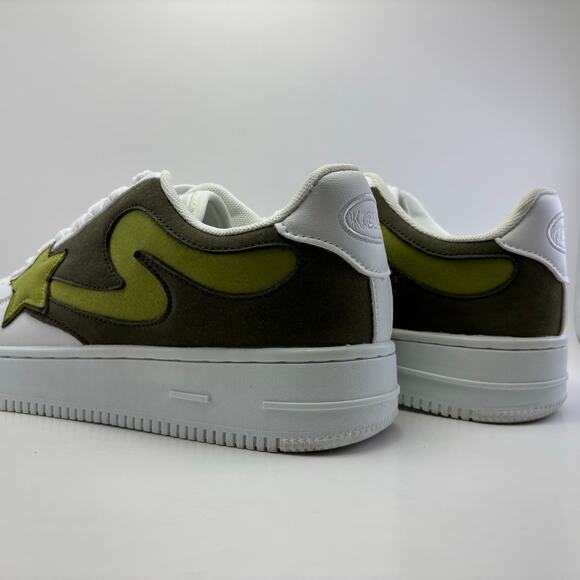 KADULANG White Sneakers With Green Shooting Star Design Mens Size 9.5 - Picture 9 of 12